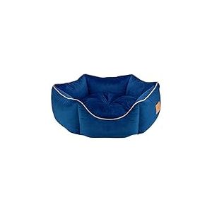 MOOI Crown Panier pour Chien en Velours Douillet, Rembourrage en ouate 100% Polyester et Billes agréables au Toucher, Lavable en Machine à 30 degrés, Disponible en 3 Tailles : Bleu 65 x 78 x 25 cm