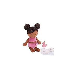 LullaBaby - Poup&eacute;e de Bain en Peluche - Poup&eacute;e de Bain Lavable de 36 cm - Corps en Peluche pour Un Vrai Jeu d'eau - Teint Chaude et Cheveux Bruns fonc&eacute;s - 2 Ans et +