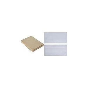 Elco 74505-92 Paquet de 50 enveloppes sans fenêtre Format C5 Brun, Kraft & (74487-12) - Paquet de 100 enveloppes sans fenêtre Format C5/6 Blanc