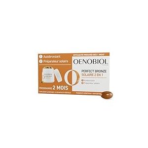Oenobiol - Perfect Bronze Solaire 2-en-1 - Autobronzant et Pr&eacute;parateur Solaire - Efficacit&eacute; Prouv&eacute;e d&egrave;s 1 Mois - Programme 2 Mois &ndash; 2x30 Capsules