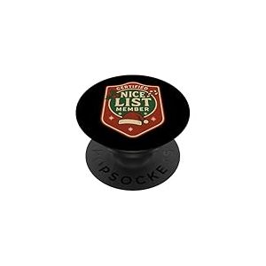 Vintage Certified Nice List Member Christmas Holiday Funny PopSockets PopGrip Adhésif