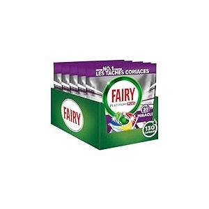 Fairy Platinum Plus Tout En 1, 30 Minutes Miracle Tablettes Lave-Vaisselle, Notre Nettoyant N&deg; 1 Pour Les R&eacute;sidus Alimentaires Tenaces, Lave-Vaisselle, (5x26) 130