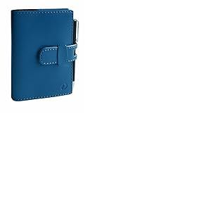 Quo Vadis 370350Q Agenda mini 2 jours multilingue Anno023 couleur bleu acier format 7 x 10 cm 2 jours x page 12 mois janvier déc papier ivoire couverture amovible synthétique avec passant porte-stylo