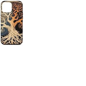 Coque pour iPhone 15 Pro Max Viking Yggdrasil Norse Yin Yang Arbre de vie