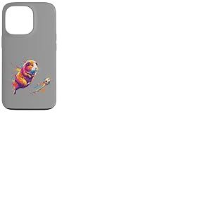 Joueur de Football Cochon d'Inde Art &eacute;claboussures de Peinture Coque pour iPhone 13 Pro