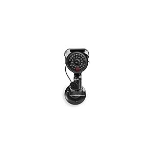 NEDIS Caméra de sécurité extérieure factice, LED Clignotante, Panneau Solaire Rechargeable, alimenté par Piles, Support Mural Inclus, Noir - 155 x 80 x 145 mm
