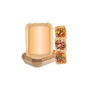 GOURMETmaxx Lot de 200 feuilles de papier sulfuris&eacute; pour friteuse &agrave; air chaud, 3 &agrave; 5 litres, anti-adh&eacute;sif et r&eacute;sistant &agrave; l'huile, double panier de papier sulfuris&eacute; Airfryer, 22 x 14 x 4,5 cm