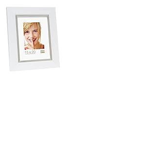 Deknudt Frames S41NK1 Cadre Photo Résine Blanc avec Filet Argenté 60 x 80 cm