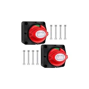 Bolatus 2 Pièces Coupe Circuit Batterie 12V 24V 48V coupe batterie ON-OFF, Master Switch batterie 200A interrupteurs de battrie pour Yacht Bateau Camion Bus Voiture Moto