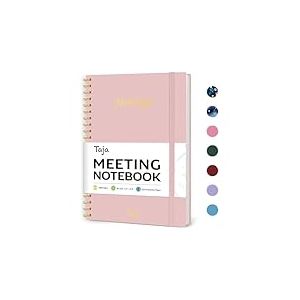 Carnet de r&eacute;union pour organisation du travail, planificateur de travail avec articles d'action, planificateur pour prise de notes, 160 pages (17,5 x 25,1 cm), organisateur de projet pour homme et