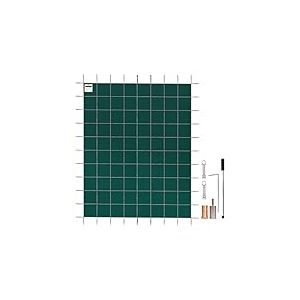 VEVOR Couverture de sécurité pour piscines creusées 6,1 x 12,2 m Maille Verte Couverture de sécurité Taille 6,7 x 12,8 m avec Outils d'installation pour Piscine d'hiver, résister au Soleil, au Vent