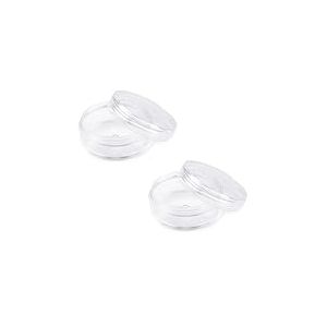 cyclingcolors 2x flacon récipient en plastique rond transparent boite bocal paillette boucle oreille bague 6,8 x 3,4 cm