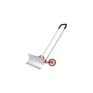 VEVOR Pelle à Neige avec Roues 745 mm Pelle de Déneigement Large Poussoir à Neige en Métal Pousse-Neige Robuste avec Poignée en Alliage d'Aluminium Forme U pour Nettoyage Entrée Allée Chaussée Maison