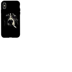 Humour pour Les Amoureux des Chiens de Bouledogue fran&ccedil;ais fumant Cool Coque pour iPhone X/XS