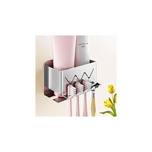 GlasFlength Porte Brosse à Dents Mural, Acier Inoxydable Support Brosse a Dent Electrique Support Brosse a Dent Auto-Adhésif Aucun Perçage Requis Support De Dentifrice Rangement Brosse a Dent Murale