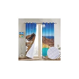 NUOMANAN Rideaux d&eacute;coratifs pour le salon New York, Statue de la Libert&eacute; et drapeau des &Eacute;tats-Unis Style r&eacute;tro &Eacute;clairant Ic&ocirc;ne C&eacute;l&egrave;bre du monde entier, Corail fonc&eacute;, Draperies occultantes pour chambre &agrave; coucher 100"W x 96" L Coloris 07