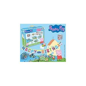 TIB Heyne 19850 – Coffret de fête Peppa Pig 47 pièces vaisselle de fête et décoration pour anniversaire d'enfant