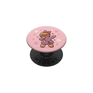 Girly Rose L&eacute;opard Pain d'&eacute;pices Dabbing No&euml;l Femmes Adolescentes Filles PopSockets PopGrip Adh&eacute;sif