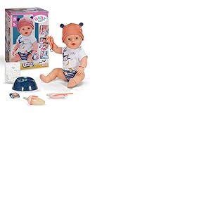 BABY born Emma Style Jungle - Poupée bébé de 43 cm - 10 Fonctions avec Accessoires et grenouillère aux Couleurs Unisexes - sans Piles - pour Enfants dès 3 Ans