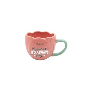 Mr. Wonderful - Mug 3D rose - &Agrave; vos c&ocirc;t&eacute;s, c&rsquo;est toujours le printemps - Mug en forme de rose, en lien avec le message imprim&eacute; dessus - 330 ml