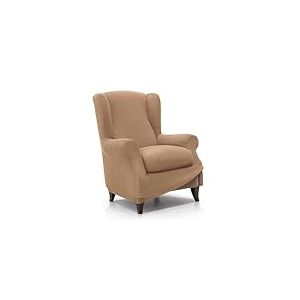 FAVERTI&reg; Housse de Fauteuil &agrave; Oreilles &eacute;lastique de 70 &agrave; 100 cm | Mod&egrave;le Reale | Dor&eacute; | Housse r&eacute;glable pour Fauteuil &agrave; Oreilles Universelle | Protecteur de qualit&eacute; en Tissu Jacquard Toucher Coton