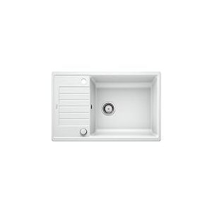 BLANCO ZIA XL 6 S Compact &ndash; &Eacute;vier de Cuisine Rectangulaire en Granit pour Meubles Bas de 60 cm de Large &ndash; avec Cuve XL et &Eacute;gouttoir Raccourci &ndash; SILGRANIT &ndash; Blanc &ndash; 523267