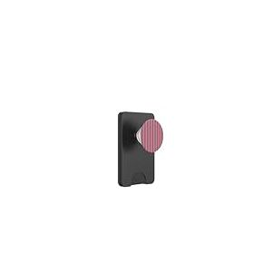 Elegant Dusty Blue & Coral Pink Stripes Vertical Lines PopSockets PopWallet pour MagSafe