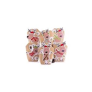Calendrier de l'Avent à remplir avec 24 sacs en papier kraft marron - Avec autocollants numérotés, accessoires et pinces pajoma