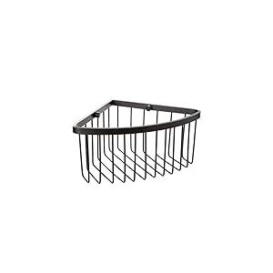 TATAY Etagere Salle de Bain d’Angle Aluminium | Avec Vis Incluses | Compatible Système Sans Perçage (Quick Fix) | Anti-humidité | Moderne | Évacuation rapide | 20x11,5x20 cm – Modèle Aluminium – Noir