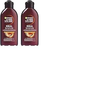GARNIER Ambre Solaire - Huile Bronzante Intense - Nourrit La Peau & Prolonge Le Bronzage - Éclat & Douceur - Absorption Rapide - Parfum Coco - Tous Types de Peaux - 200 ml (Lot de 2)
