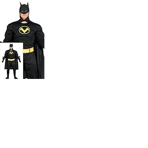 FIESTAS GUIRCA | Costume H&eacute;ros Noir Adulte Homme (48-50/M) - Cape, Cagoule, Ceinture et Combinaison - Id&eacute;al pour F&ecirc;tes de Super-h&eacute;ros et Vilains, Halloween et Carnaval - Noir