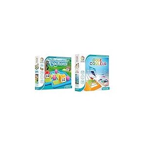 SmartGames - SG 023 FR - Les 3 Petits Cochons - Jeu de Réflexion de Logique et d'Observation & SG 090 FR - Jeu de réflexion - Tangram en 3D - Code Couleur