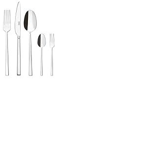Sambonet Rock 52562-G6 Service de table en acier inoxydable 18/10, pour 12 personnes, 30 pièces : 6 fourchettes, 6 cuillères, 6 couteaux, 6 cuillères à café, 6 fourchettes à dessert, passe au