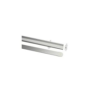 GARDINIA Support de panneaux pour rails et tringles à rideaux avec rail intérieur, bandes scratch et rouleaux pré-assemblés, Support avec rails coulissants et barre lestée, 70 cm, Atlanta, Argent