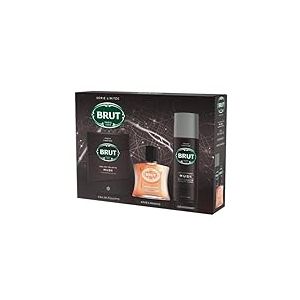 Brut Coffret Cadeau Homme Musk avec 3 produits, Déodorant 200ml, Eau de toilette 100ml & Après-Rasage 100ml aux parfums iconiques de bois précieux et de musc