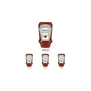 Heinz Tomato Ketchup Bouteille de douche 800 ml (l'emballage peut varier) (Lot de 4)