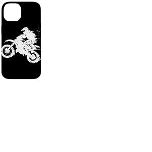 Coque pour iPhone 14 Moto cross Dirt Bike Racing Off Road Blanc Noir Cool Bike