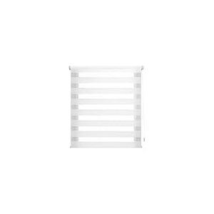 Decorblind Tablier de fen&ecirc;tre Double &eacute;paisseur en Tissu 137 x 175 cm sans per&ccedil;age Nuit et Jour Blanc Dimensions 140 x 180 cm (l x L) Tissu 137 x 175 cm