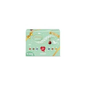 Lindt - Boîte Cadeau LINDOR - Fourreau Félicitations - Assortiment de Chocolat au Lait, Noir 45%, Blanc, Noisette, Cœur Blanc, Double Chocolat - Cœur Fondant - Idéal Naissance, Mariage, Pacs, 930g
