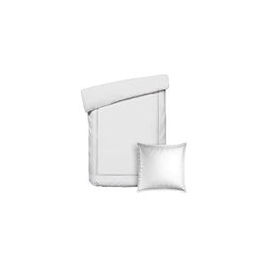 Pure Cotton Parure de lit 2 Pi&egrave;ces 1 Personne - Housse de Couette 135x200cm & taie d'oreiller 80x80cm &ndash; 100% Satin de Coton, 80 Fils/cm&sup2;, 120 GSM - Certifi&eacute; Oeko-TEX&reg; &ndash; Silhouette - Grey/Blanc