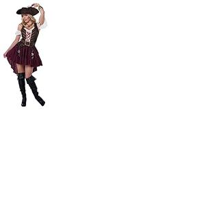 Sexy Costume Swashbuckler Pirate Set, Burgundy Woman Fancy Dress XLarge