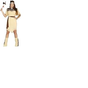 FIESTAS GUIRCA D&eacute;guisement pour Femme Inspir&eacute; des Am&eacute;rindiens - Costume Guerriere Femme Taille XL 46-48