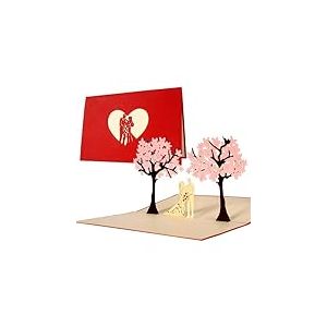 Carte invitation mariage pop up en 3D originale avec couple de mari&eacute;s, peut &ecirc;tre utilis&eacute;e comme carte d'invitation, carte de v&oelig;ux, carte de f&eacute;licitations ou carte de remerciements. Avec enveloppe.