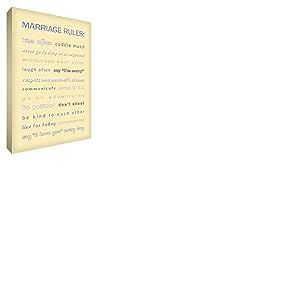 Feel Good Art 36 x 24 Marriage Rules Typographie Moderne Toile Crème A1