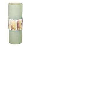 GILDE Grand Vase cylindrique décoratif en Verre - Vase à Fleurs - Vase de Table - Vase décoratif pour Le Salon - Couleur : Vert Mat - Hauteur : 35,5 cm
