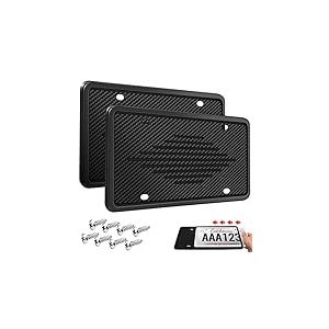 Intermerge Support de Plaque d'immatriculation &ndash; Housse Universelle en Silicone pour Plaque d'immatriculation am&eacute;ricaine, antirouille, anticliquetis, r&eacute;sistant aux intemp&eacute;ries avec 3 Trous de