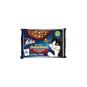 PURINA FELIX Sensations Nourriture Humide pour Chat Adulte Lot de 12 Paquets de 4 sachets de 85 g &ndash; 48 sachets