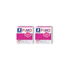 Staedtler - Fimo Soft - Pain P&acirc;te &agrave; Modeler 57 g Framboise (Lot de 2)