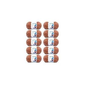 Gründl Laine Funny uni - laine chenille douce pour le crochet – moelleuse et respectueuse de la peau - 100% polyester – 10 pelotes 100 g / 120 m – taille d’aiguille 5-6 -brun clair