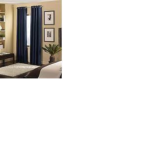 Curtainworks Cameron 1Q803304NY Panneau de Rideau &agrave; &oelig;illets, 127 x 365,8 cm, Bleu Marine